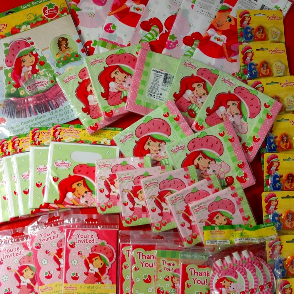 Huge True Vintage Strawberry Shortcake Party Bundle Decorations